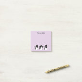 Post-it® Chats noirs et blancs | Trois sages chatons Violet (Sur un bureau)