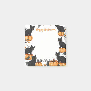 Post-it® Chats noirs et Citrouille Happy Halloween