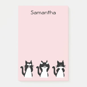 Post-it® Chats Smoking Trois Sages Minous Rose Pâle Personn