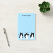 Post-it® Chats Smokings | Trois sages chatons bleu clair (Bureau)