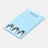 Post-it® Chats Smokings | Trois sages chatons bleu clair (Incliné)