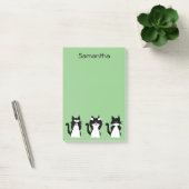 Post-it® Chats Smokings | Trois Sages Chattes Vert Clair (Bureau)