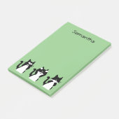 Post-it® Chats Smokings | Trois Sages Chattes Vert Clair (Incliné)