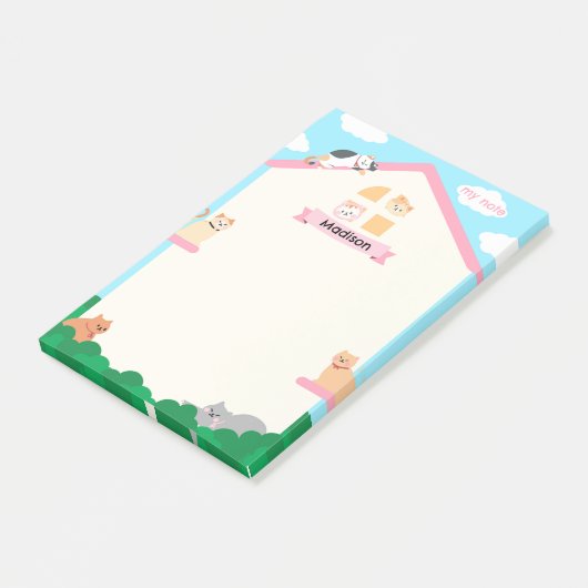 Post-it® Chats sur la maison (Incliné)