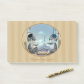 Post-it® Chats & Tour Eiffel – Notes de Joie Paris 10" x 6" (Sur un bureau)