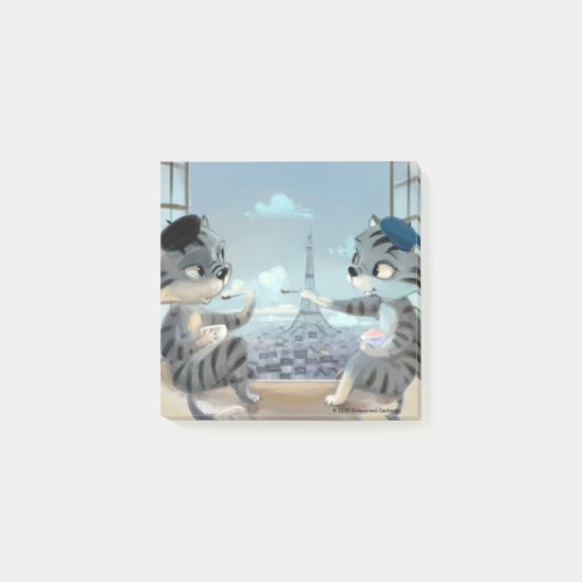 Post-it® Chats & Tour Eiffel – Notes de Paris 7,5 cm x 7,5 (Devant)