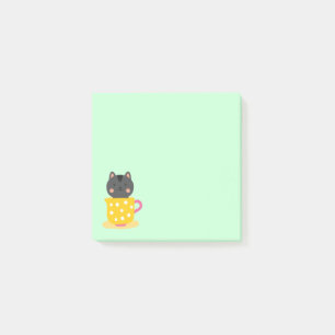 Post-it® Chatte mignonne en dessin animé sur la menthe