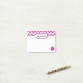 Post-it® Chaud rose Chevron Apple Monogramme note de l'ense (Sur un bureau)