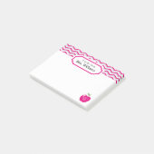 Post-it® Chaud rose Chevron Apple Monogramme note de l'ense (Incliné)