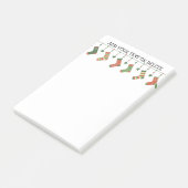 Post-it® Chaussettes de Noël jarretelles saisonnières texte (Incliné)