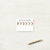 Post-it® Chaussettes de Noël jarretelles saisonnières texte (Sur un bureau)