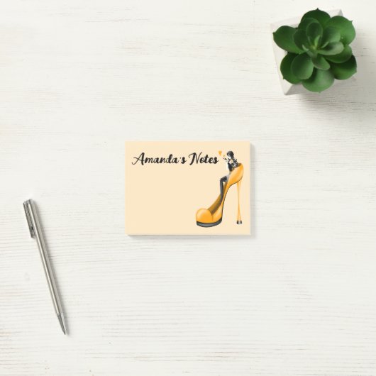 Post-it® Chaussure Stiletto Jaune Mode Diva Notes (Bureau)