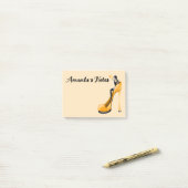 Post-it® Chaussure Stiletto Jaune Mode Diva Notes (Sur un bureau)