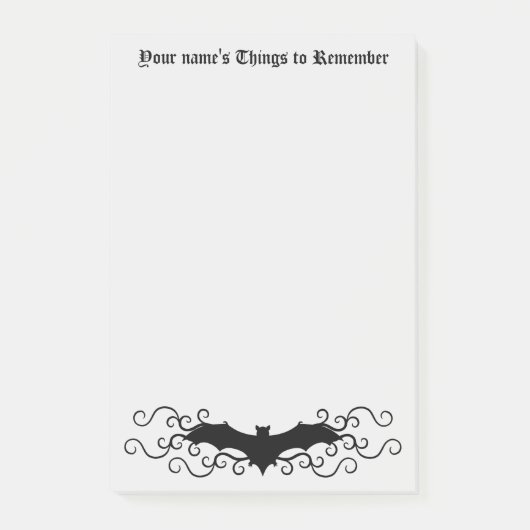Post-it® Chauve-souris gothique victorienne (Devant)