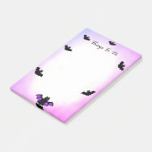 Post-it® Chauves-souris d'Halloween sur violet & blanc Que (Incliné)