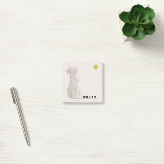 Post-it® CHECK MEO White Cat with Headphones – Personalized (Bureau)