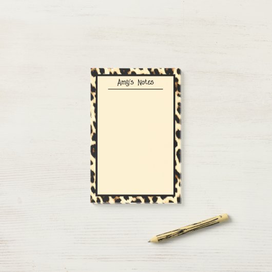 Post-it® Cheetah Empreinte de léopard Tan Light Brown (Sur un bureau)