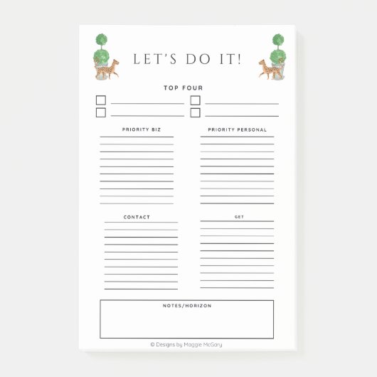 Post-it® Cheetah & topiya 4 x 6 To Do notes (Devant)