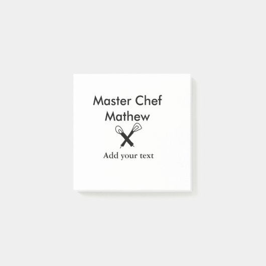 Post-it® Chef cuisinier cuisinier cuisinier ajouter nom de (Devant)