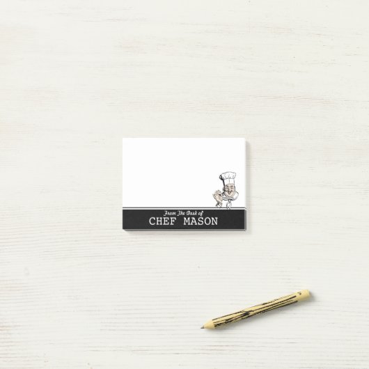 Post-it® Chef de graisse Funny personnalisé (Sur un bureau)