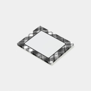 Post-it® Chèque Tartan noir blanc Ferme moderne