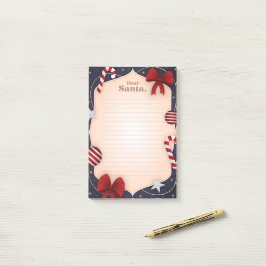 Post-it® Cher Père Noël (Sur un bureau)