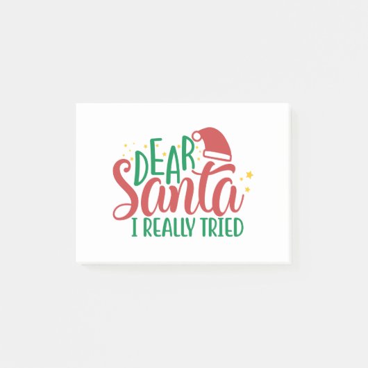Post-it® Cher Père Noël, j'ai vraiment essayé (Devant)
