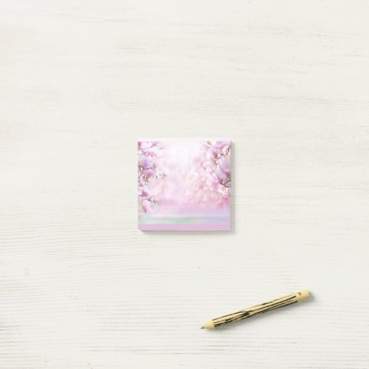 Post-it® Cherry Blossom publie ses notes (Sur un bureau)