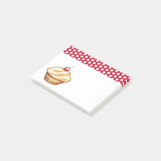 Post-it® Cherry Cupcake Kitchen Grocerne Notes Post It Note (Incliné)