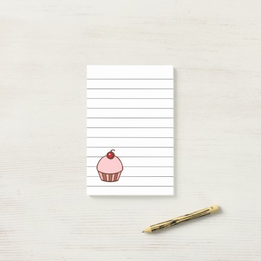 Post-it® Cherry Cupcake Kitchen Post It Notes Cadeau (Sur un bureau)