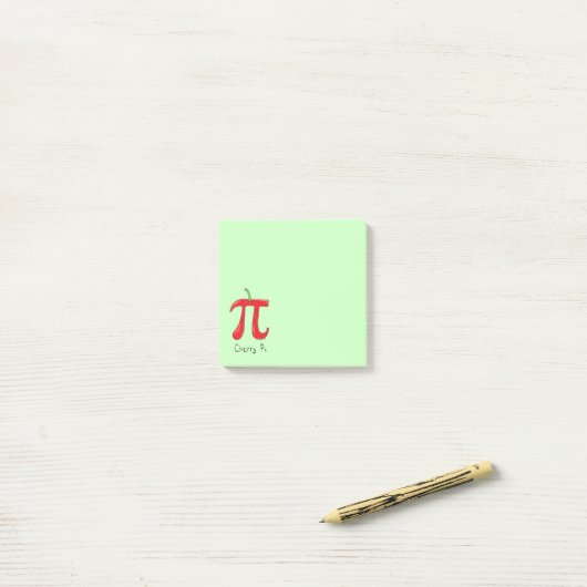 Post-it® Cherry Pi Symbole Math Enseignant Funny (Sur un bureau)
