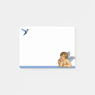 Post-it® Chérubin de Raphaël élégant et colibri bleu
