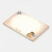 Post-it® Chérubin de Raphaël élégant & Papillon Bleu (Incliné)