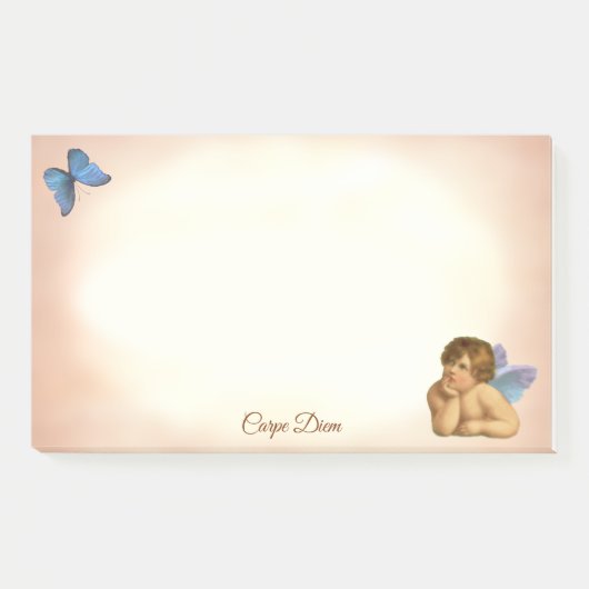 Post-it® Chérubin de Raphaël élégant & Papillon Bleu (Devant)