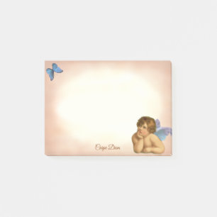 Post-it® Chérubin et papillon bleu vintage Raphael élégant