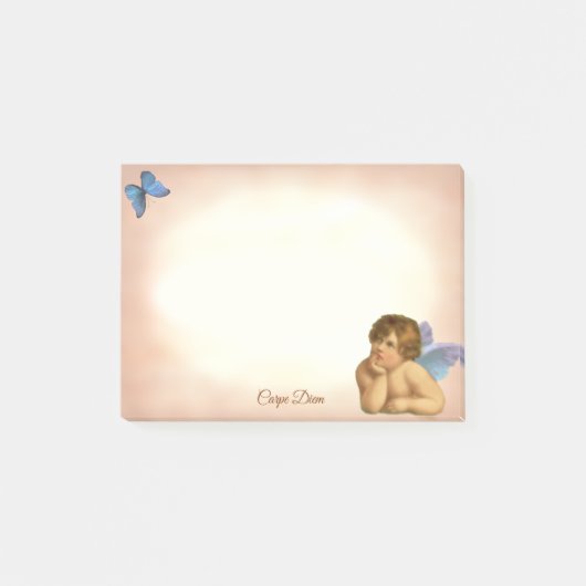Post-it® Chérubin et papillon bleu vintage Raphael élégant (Devant)
