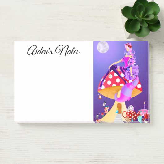 Post-it® Cheshire Chat sur Mushroom Wonderland (Bureau)