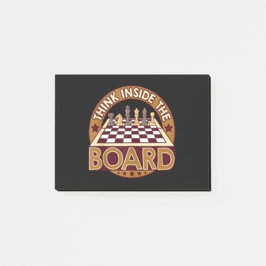 Post-it® ChessBoard Citation Joueur d'échecs Penser Jeu Boa (Devant)