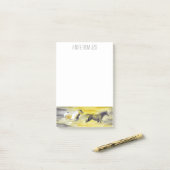 Post-it® Cheval Abstrait gris et jaune (Sur un bureau)