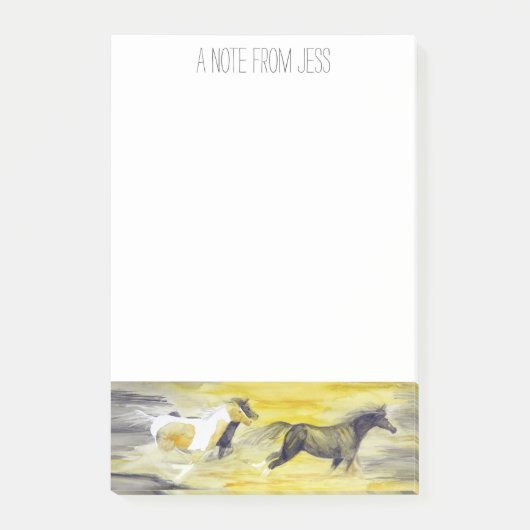 Post-it® Cheval Abstrait gris et jaune (Devant)