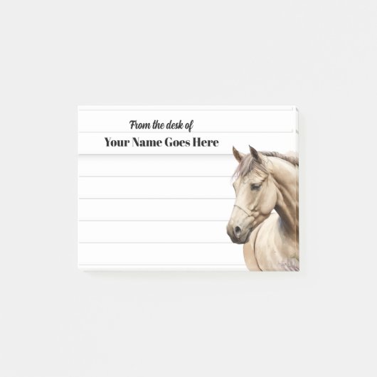 Post-it® Cheval aquarelle western bordé bureau note supérie (Devant)