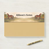 Post-it® Cheval brun (Sur un bureau)