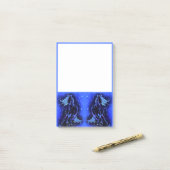 Post-it® Cheval Courant Au Lune Bleu (Sur un bureau)