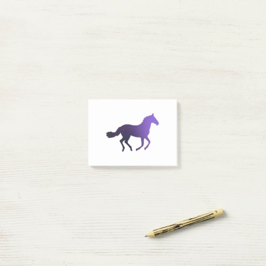 Post-it® Cheval - Courir - Violet (Sur un bureau)