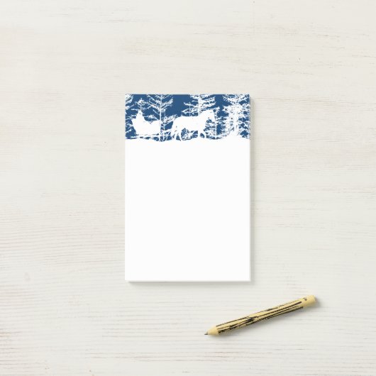 Post-it® Cheval de Noël Sleigh (Sur un bureau)