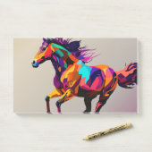 Post-it® Cheval en course pop art (Sur un bureau)