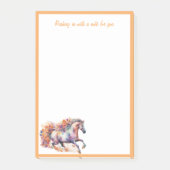 Post-it® Cheval Galloping Avec Fleur De Wreath (Devant)