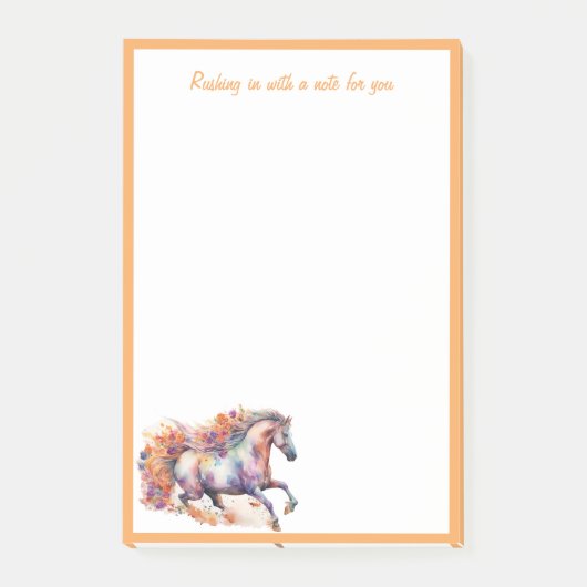 Post-it® Cheval Galloping Avec Fleur De Wreath (Devant)