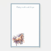 Post-it® Cheval Galloping Avec Fleur De Wreath (Devant)