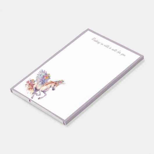 Post-it® Cheval Galloping Avec Fleur De Wreath (Incliné)